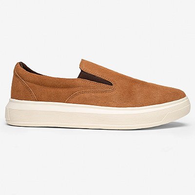 Tênis Acostamento Slip On Ghost Camurça Marrom Masculino
