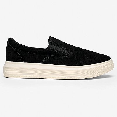 Tênis Acostamento Slip On Ghost Camurça Preto Masculino