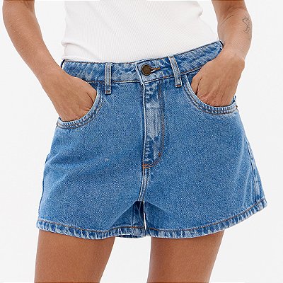 Short Jeans Lança Perfume Relaxed Midi Pr27 Azul Feminino