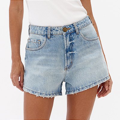 Short Jeans Lança Perfume Grandfather Mid Pr27 Azul Feminino