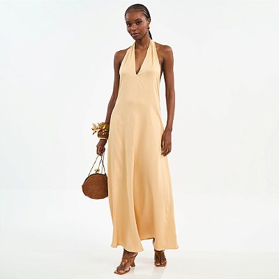 Vestido Longo Colcci Open Pr27 Bege Feminino