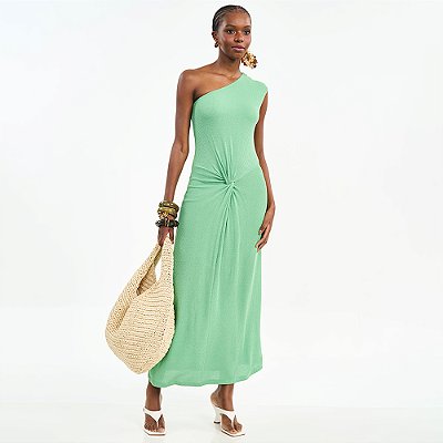 Vestido Mid Colcci Manga Pr27 Verde Feminino