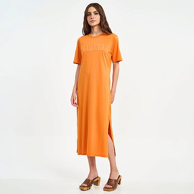 Vestido Mid Colcci Cut Pr27 Laranja Feminino