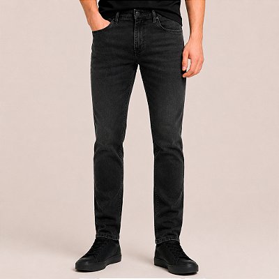 Calça Jeans Dudalina Slim Washed Pr27 Preto Masculino