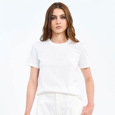 Camiseta Colcci Strass Pr27 Off White Feminino