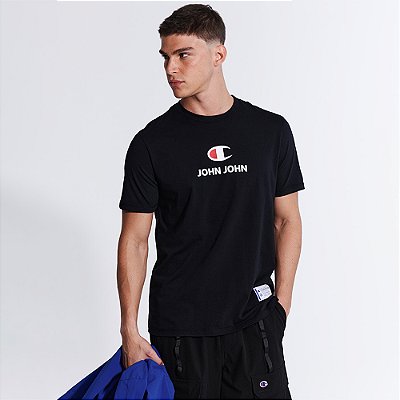 Camiseta John John x Champion Ve27 Preto Masculino