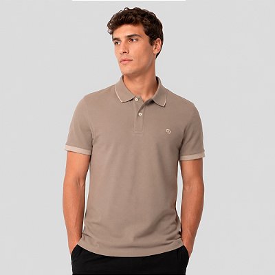 Camisa Polo Colcci Faixa Icon Pr27 Bege Masculino