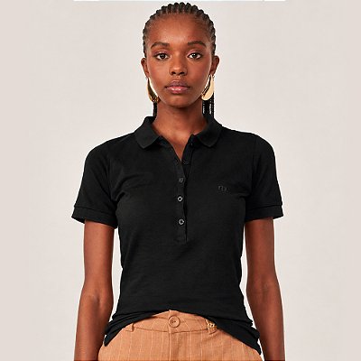 Camisa Polo Colcci Iconic Pr27 Preto Feminino