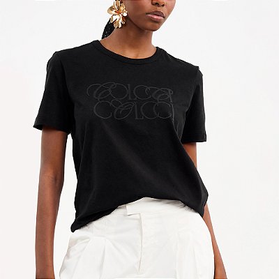 Camiseta Colcci Letter Pr27 Preto Feminino