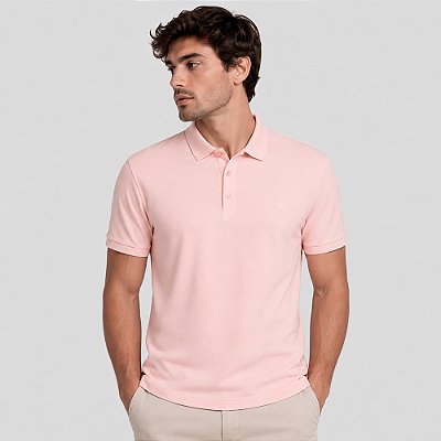 Camisa Polo Dudalina Essential Ve27 Rosa Masculino