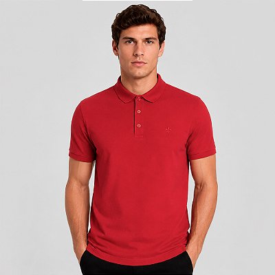 Camisa Polo Dudalina Essential Color Ve27 Vermelho Masculino