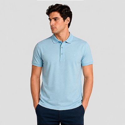 Camisa Polo Dudalina Essential Ve27 Azul Claro Masculino