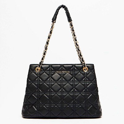 Bolsa Shopping Lança Perfume Matelassê Ve27 Preto Feminino