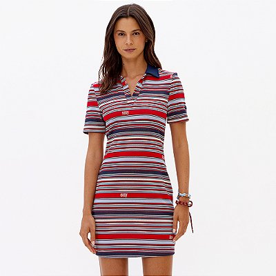 Vestido Curto Easy Lança Perfume Gol Polo Pr27 Azul Feminino