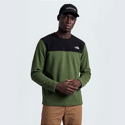Moletom Fleece The North Face Glacier Crew Verde Masculino