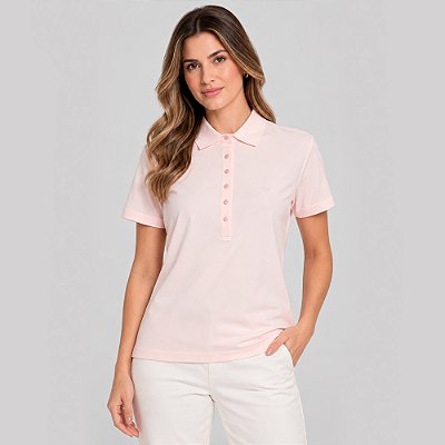 Camisa Polo Dudalina Slim Tech Ve27 Rosa Feminino