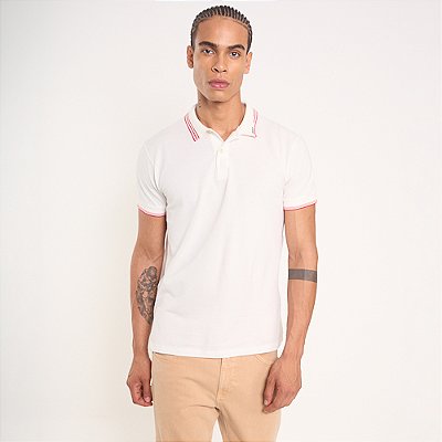 Camisa Polo Colcci Triple Pr27 Off White Masculino
