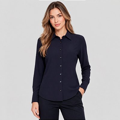 Camisa Dudalina Regular Performance Ve27 Marinho Feminino