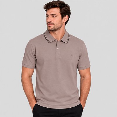 Camisa Polo Individual Comfort Basic Ve27 Bege Masculino