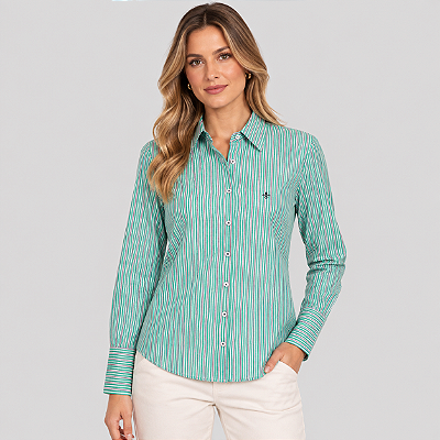 Camisa Dudalina Regular Ve27 Verde Feminino
