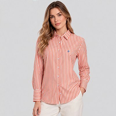 Camisa Dudalina New Slim Rafaela Ve27 Laranja Feminino