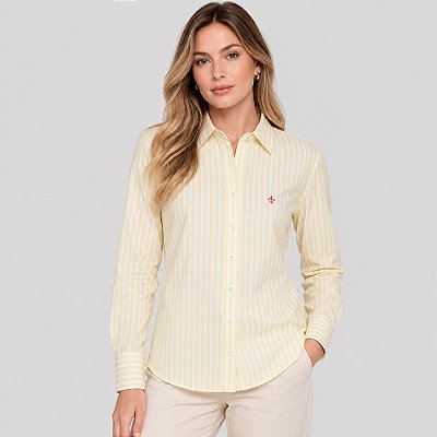 Camisa Dudalina New Slim Rafaela Ve27 Amarelo Feminino