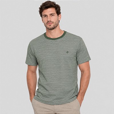 Camiseta Dudalina Jacquard Ve27 Verde Masculino