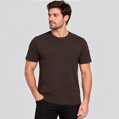 Camiseta Dudalina Essentials Ve27 Marrom Masculino