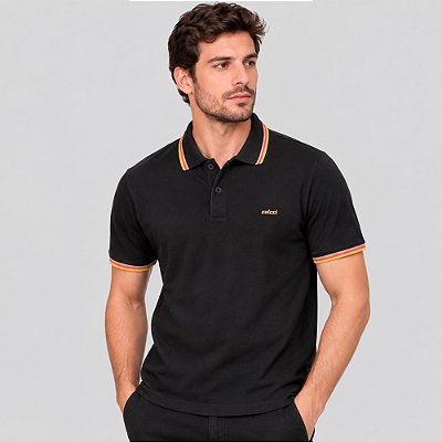 Camisa Polo Colcci Triple Line Ve27 Preto Masculino