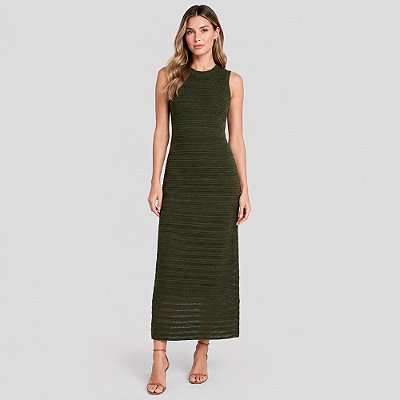 Vestido Tricot Dudalina Tina Ve27 Verde Feminino