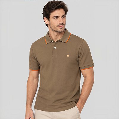 Camisa Polo Colcci Letter Ve27 Marrom Masculino
