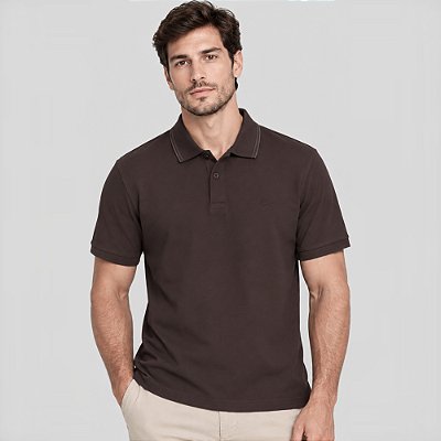 Camisa Polo Individual Comfort Basic Ve27 Marrom Masculino
