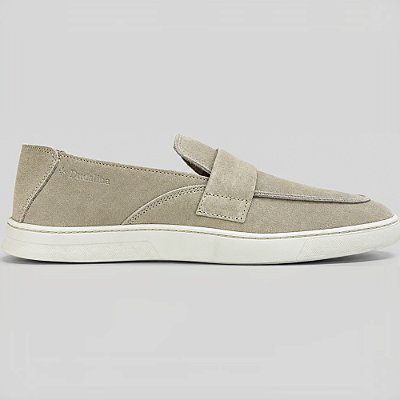Mocassim Dudalina Light Couro Camurça Bege Masculino