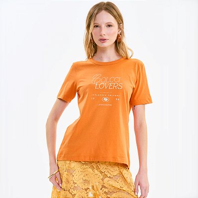 Camiseta Colcci Lovers Ve27 Laranja Feminino