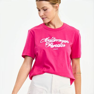 Camiseta Colcci Paradise Ve27 Rosa Feminino