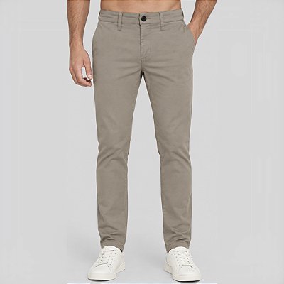 Calça Sarja Dudalina Alfaiataria Slim Ve27 Bege Masculino