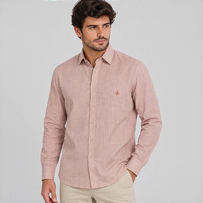 Camisa Dudalina Comfort Flame Ve27 Vermelho Masculino