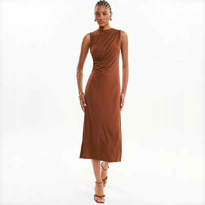 Vestido Colcci Midi Ve27a Marrom Feminino