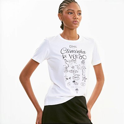 Camiseta Colcci Verão Ve27 Off White Feminino