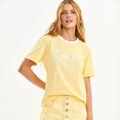 Camiseta Colcci Summer Ve27 Amarelo Feminino