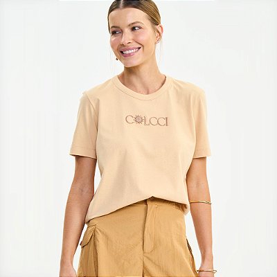 Camiseta Colcci Sun Ve27 Bege Feminino