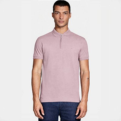 Camisa Polo Aramis Piquet Zip Ve27 Rosa Masculino