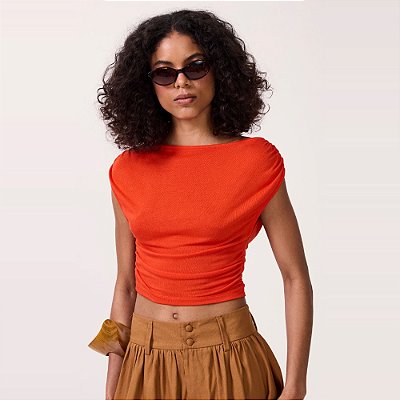 Blusa Colcci Basic Av27 Laranja Feminino