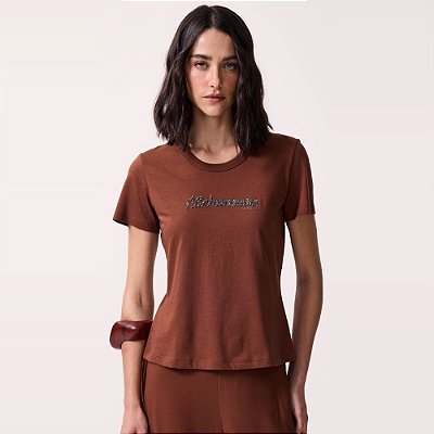 Camiseta Colcci Bronzeada Av27 Marrom Feminino