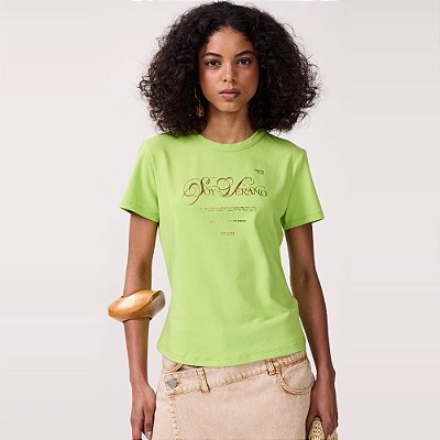 Camiseta Colcci Soy Verano Av27 Verde Feminino