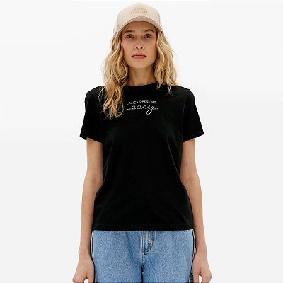 Camiseta Easy Lança Perfume Baby Look Ve27 Preto Feminino