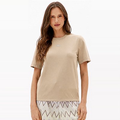Camiseta Easy Lança Perfume Regular Ve27a Bege Feminino