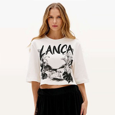 Camiseta Lança Perfume Cropped Ve27 Off White Feminino