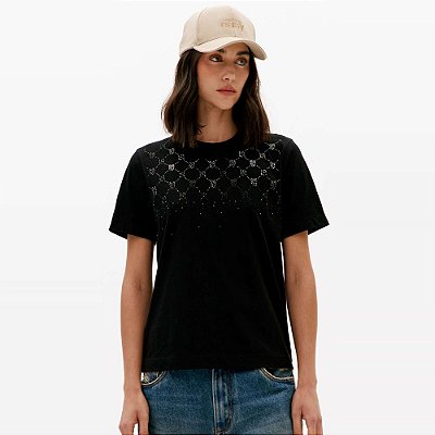 Camiseta Easy Lança Perfume Regular Trm Ve27 Preto Feminino