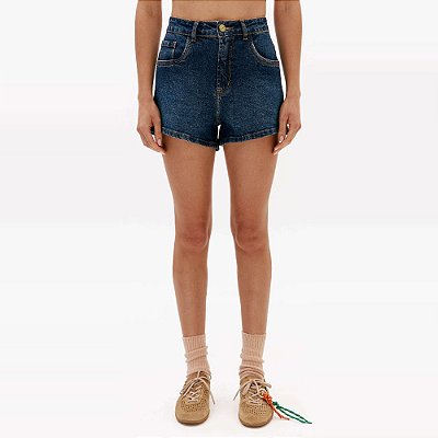 Short Jeans Easy Lança Perfume Cft Cint Ve27 Azul Feminino